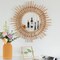 Sunburst Decorative Natural Rattan Wood Round Modern Boho Hanging Wall Mirror